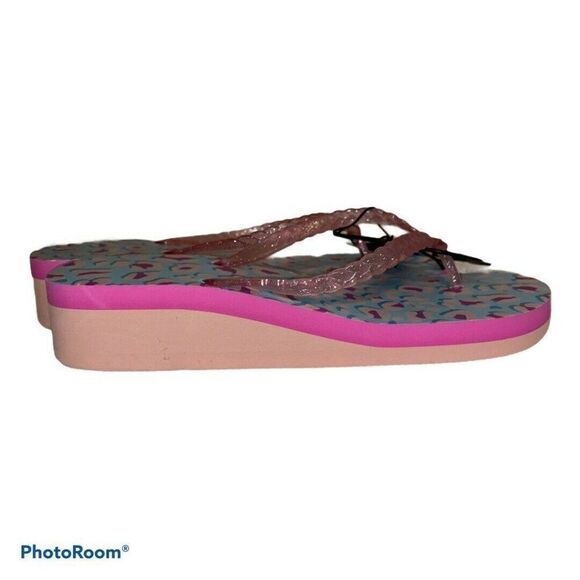 dELiA*s Blue Pink Animal Print FLIP FLOPS Shoes - Picture 3 of 3